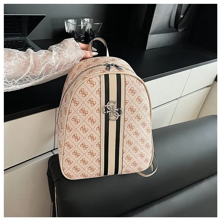 Luxury large capacity outdoor travel handbag, modern trendy women's backpack, classic design zipper shoulder bag