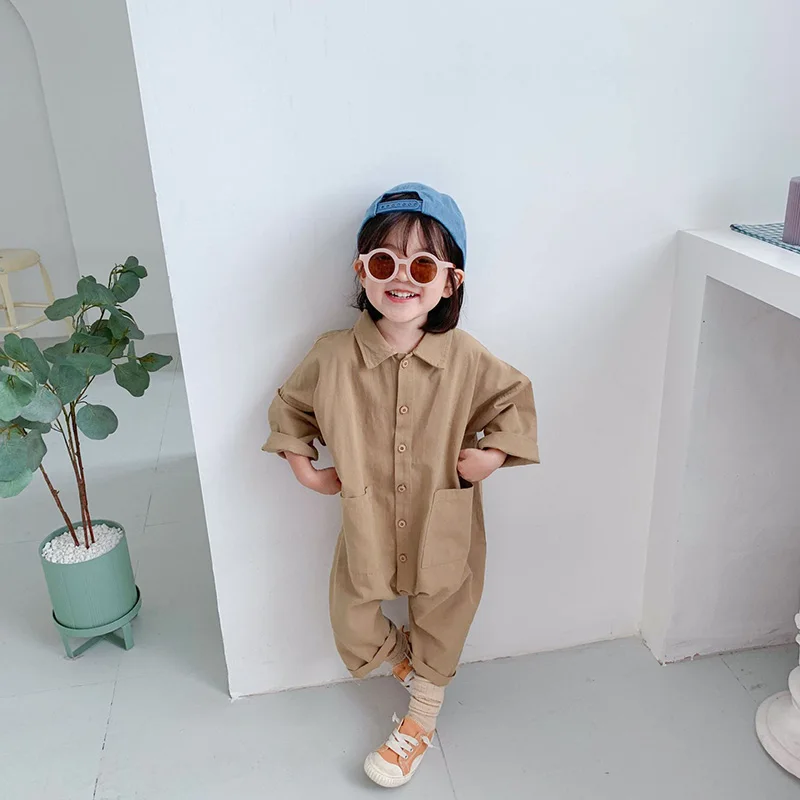 2026 Spring Autumn Toddler Kids Girls One Pieces Overalls  Brief Style Cool Girls Cargo Pants Outfits