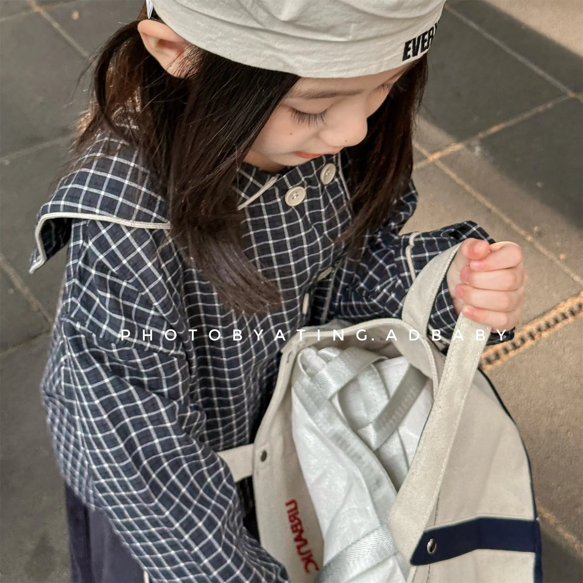 2026 Autumn New Girls Plaid Shirts Children Long Sleeve Tops Baby Girl Large Lapel Cotton Linen Blouse Kids Casual Tops