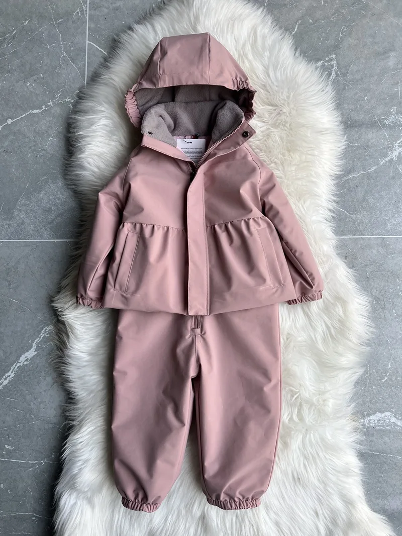 Girls' Down Jacket 2026 Winter New Printed Fashionable Windproof And Warm Children's Hooded Cotton Jacket Thickened Ski Jacket