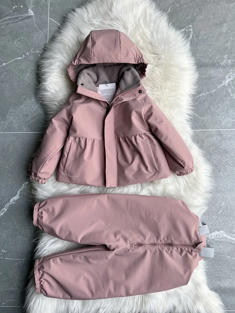 Girls' Down Jacket 2026 Winter New Printed Fashionable Windproof And Warm Children's Hooded Cotton Jacket Thickened Ski Jacket