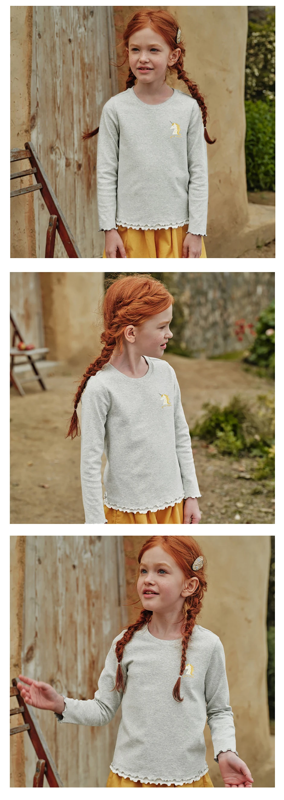 Dave Bella Girls Spring Autumn T-shirt Children Long Sleeve Pullover Casual Kids Outdoor Bottoming Tops Clothes DK3263344