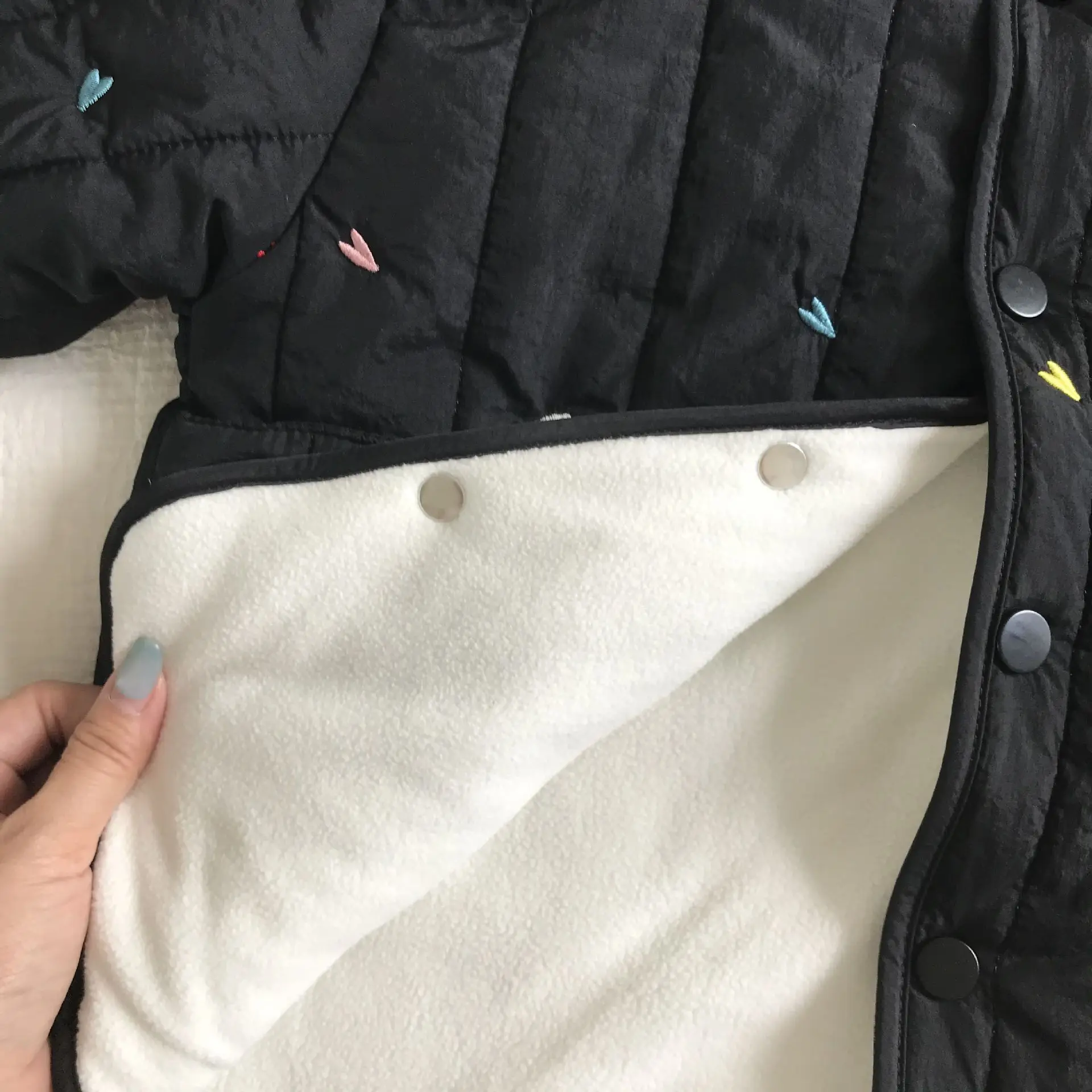 Embroidery Children's Sets Autumn Winter Warm Plush Lining Kids Hooded Jacket and Pants for Boys and Girls Sets