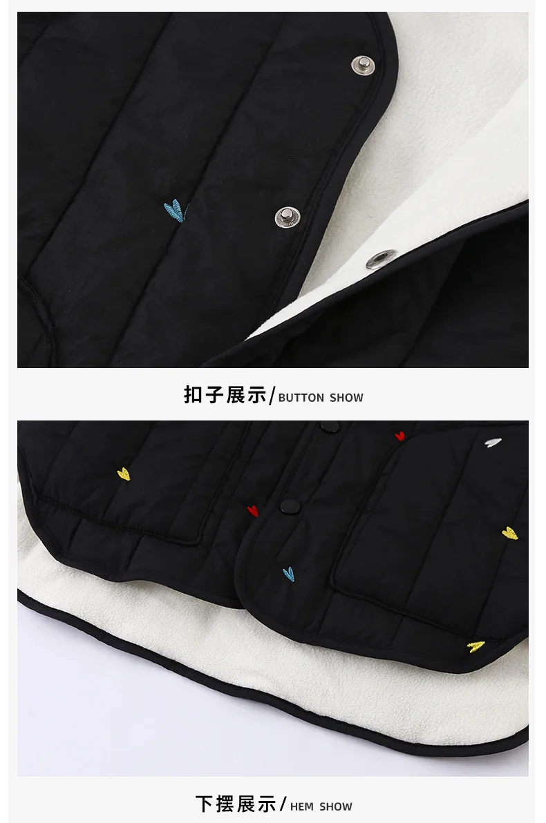 Embroidery Children's Sets Autumn Winter Warm Plush Lining Kids Hooded Jacket and Pants for Boys and Girls Sets