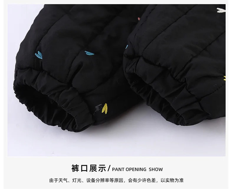 Embroidery Children's Sets Autumn Winter Warm Plush Lining Kids Hooded Jacket and Pants for Boys and Girls Sets