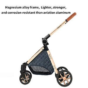 Lightweight Baby Stroller 3 in 1 Luxury with Car Seat and Sleeping Basket Lightweight Baby Pram High Landscape Infant Pushchair Multifunction Adjustable Travel Buggy Easy Folding Compact Portable Safe Comfortable Stylish Perfect for Travel Baby Carriage