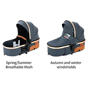 Lightweight Baby Stroller 3 in 1 Luxury with Car Seat and Sleeping Basket Lightweight Baby Pram High Landscape Infant Pushchair Multifunction Adjustable Travel Buggy Easy Folding Compact Portable Safe Comfortable Stylish Perfect for Travel Baby Carriage