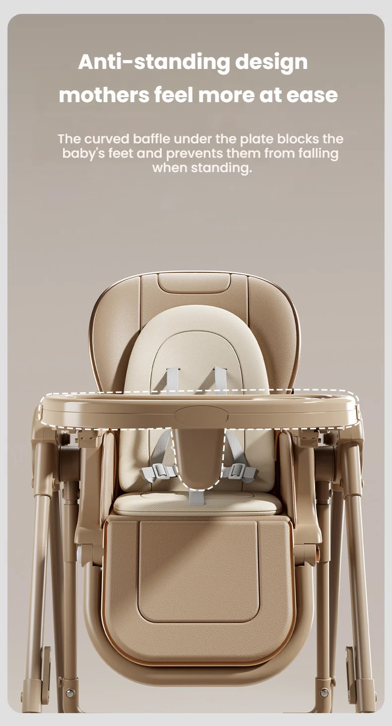 Baby High Chair Baby Dinner Table Chair Multi Functional Five-point Safety Belt Double Protection Baby High Chair