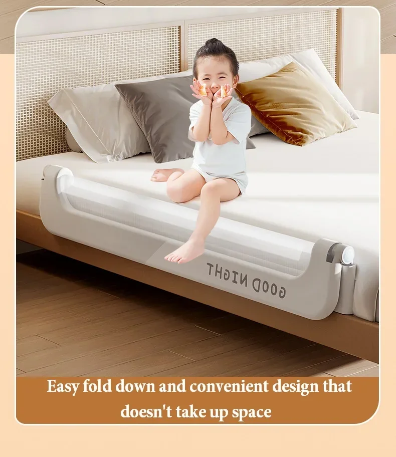 1 Side Bed Guard Rail for Toddlers 47" 59" 71" 78" Adjustable Folding Up Bed Railing Baby Bed Rails Guard for Twin Queen King Full Size Bed