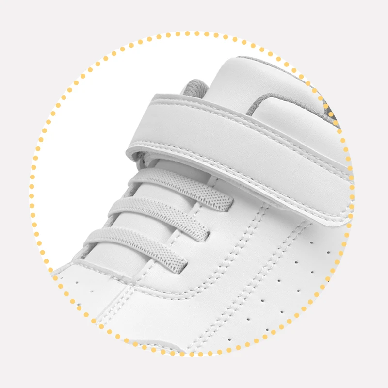 Orthopedic Casual Shoes for Kids White Color Leather Ankle Support School Footwear with Corrective Insole