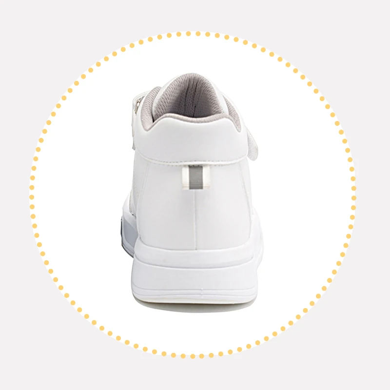 Orthopedic Casual Shoes for Kids White Color Leather Ankle Support School Footwear with Corrective Insole