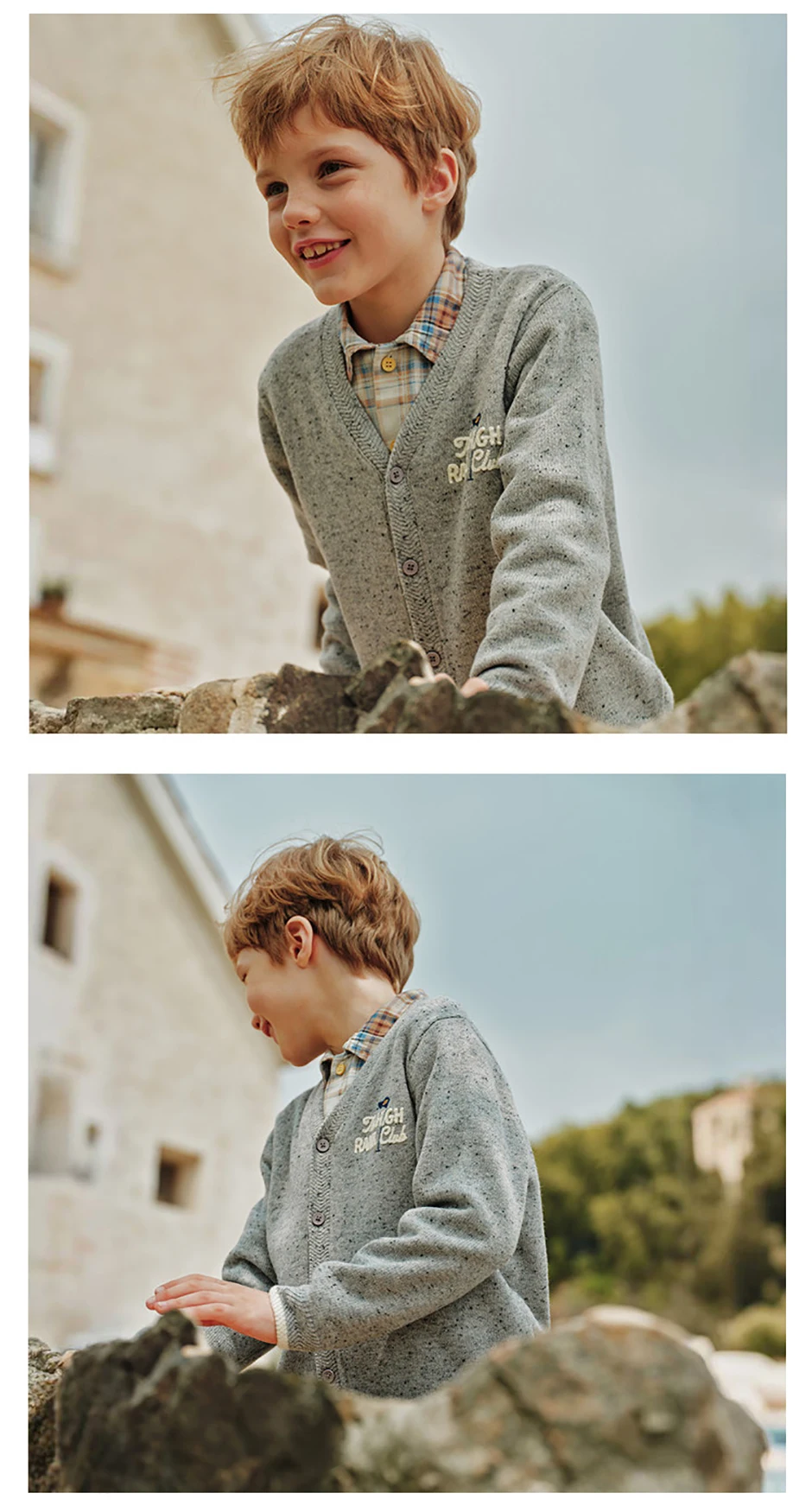 Dave Bella Boys Autumn Spring Wool Sweater Children Knitted Cardigan Kids Knitwear Long Sleeve Outwear Coat DK3263054