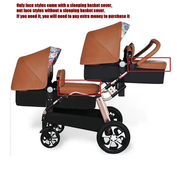 NEW Twins baby stroller 2 in 1,poussette double jumeaux,Shell double stroller,Luxury baby carriage,leather stroller,folding pram