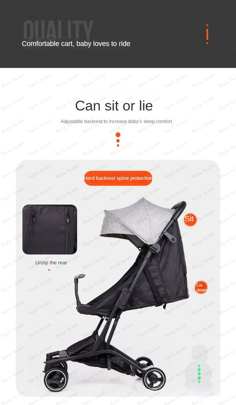 lightweight folding stroller Can sit or lie down Simple portable high landscape baby umbrella stroller Children's stroller