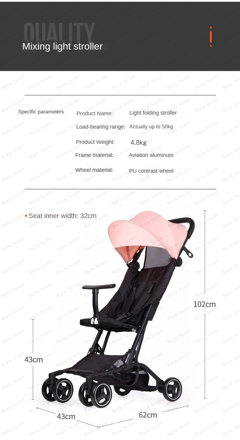 lightweight folding stroller Can sit or lie down Simple portable high landscape baby umbrella stroller Children's stroller