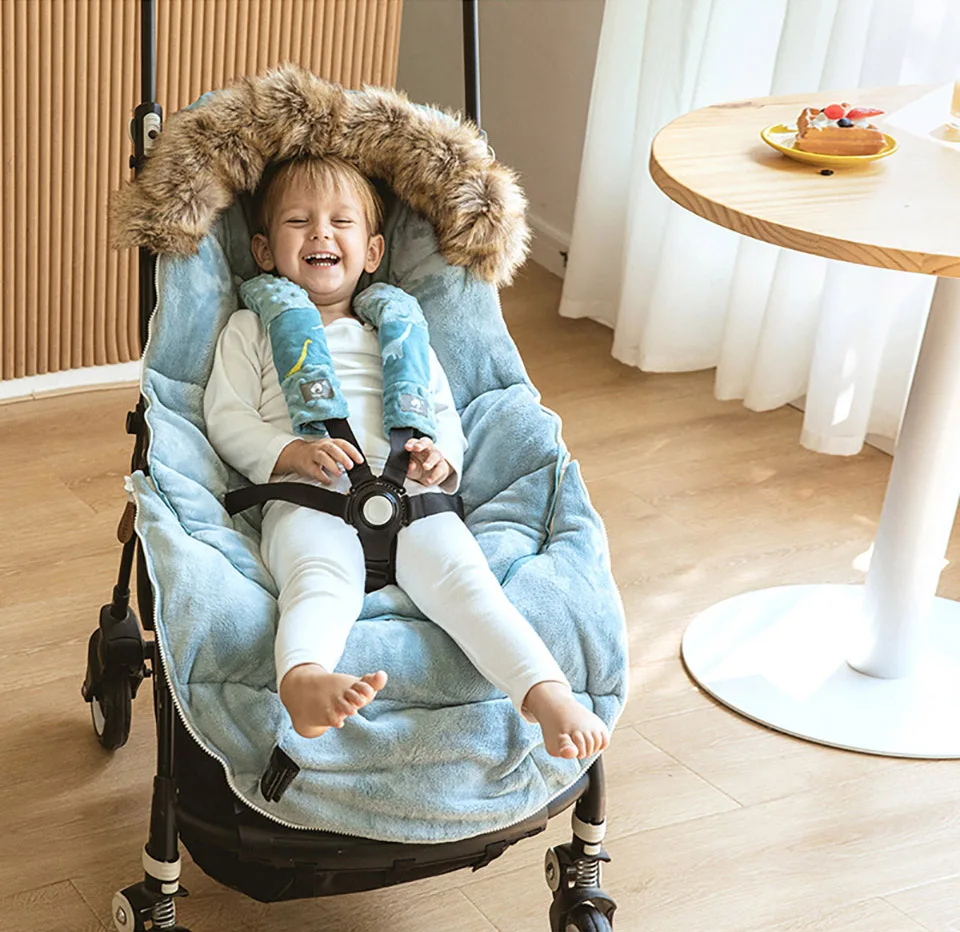 Stroller Sleeping Bag Winter Universal Pram Footmuff Removable Warm Thicker Bassinets Sleepsack For Newborns Baby Accessories