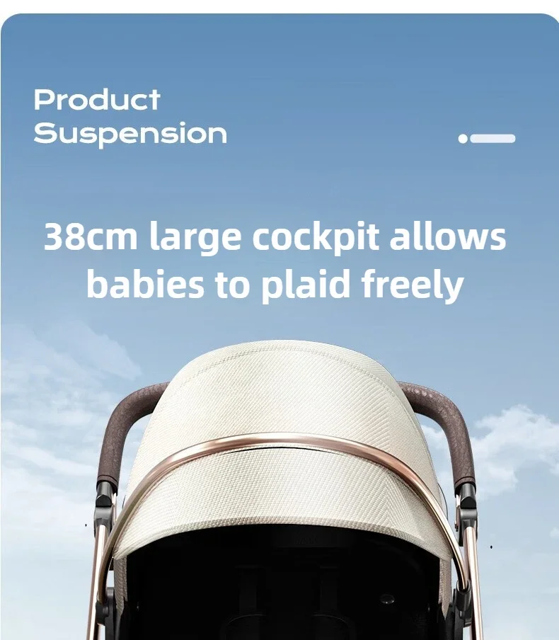Two-way High-view Baby Stroller Can Sit, Lie, Fold, Shock-absorbing, Portable Newborn Baby Stroller