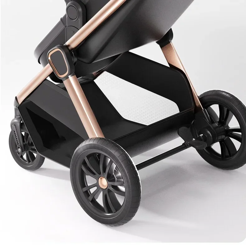 Two-way High-view Baby Stroller Can Sit, Lie, Fold, Shock-absorbing, Portable Newborn Baby Stroller