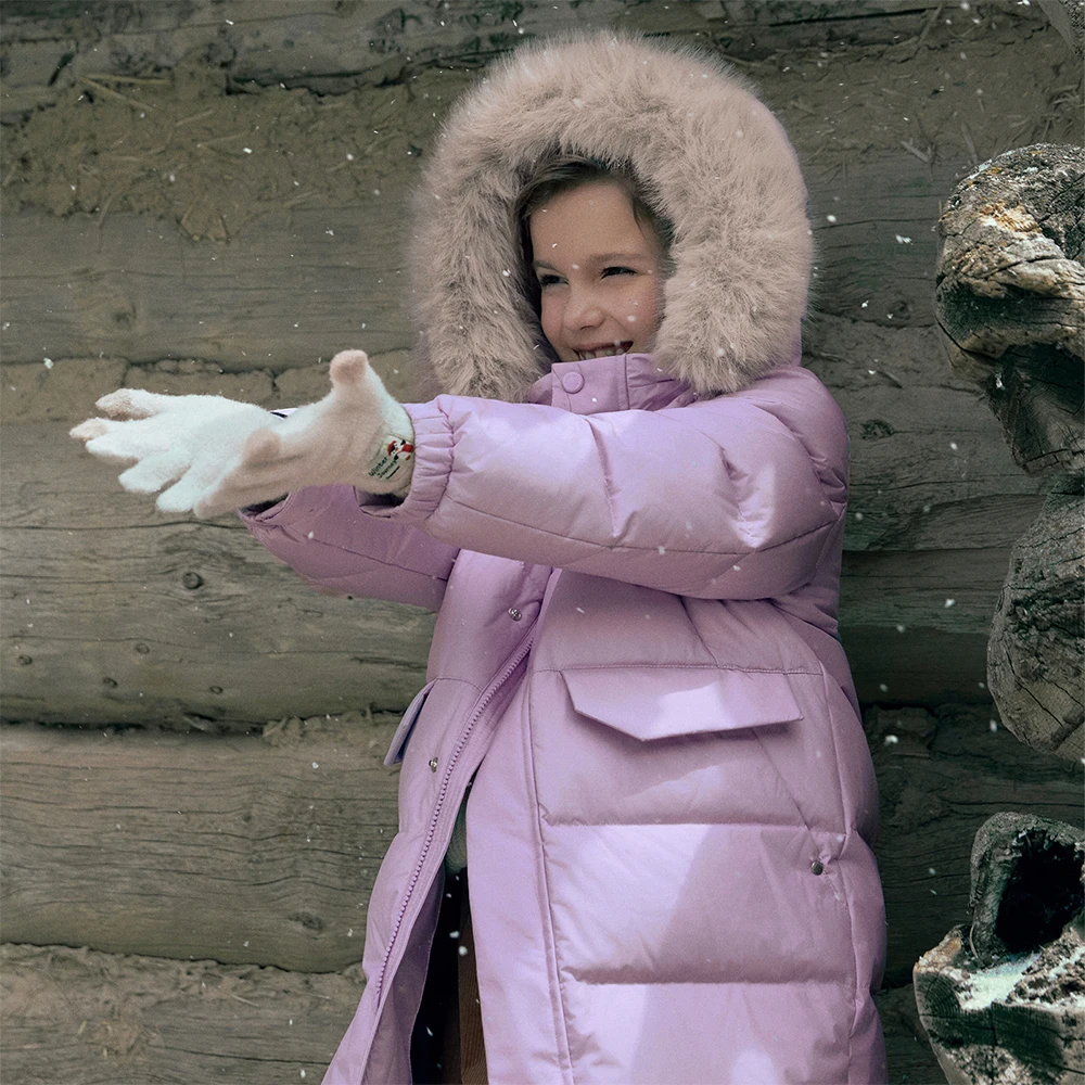 Dave Bella Girls Boys Thicken Down Parka Jacket Children Winter Warm Hooded Down Coats Waterproof Outwear Clothes DK4254239