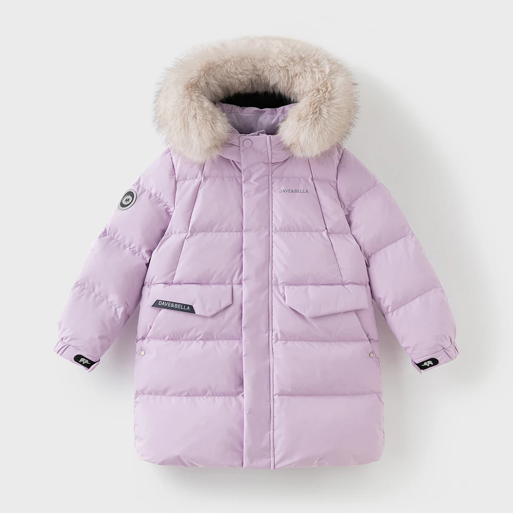 Dave Bella Girls Boys Thicken Down Parka Jacket Children Winter Warm Hooded Down Coats Waterproof Outwear Clothes DK4254239