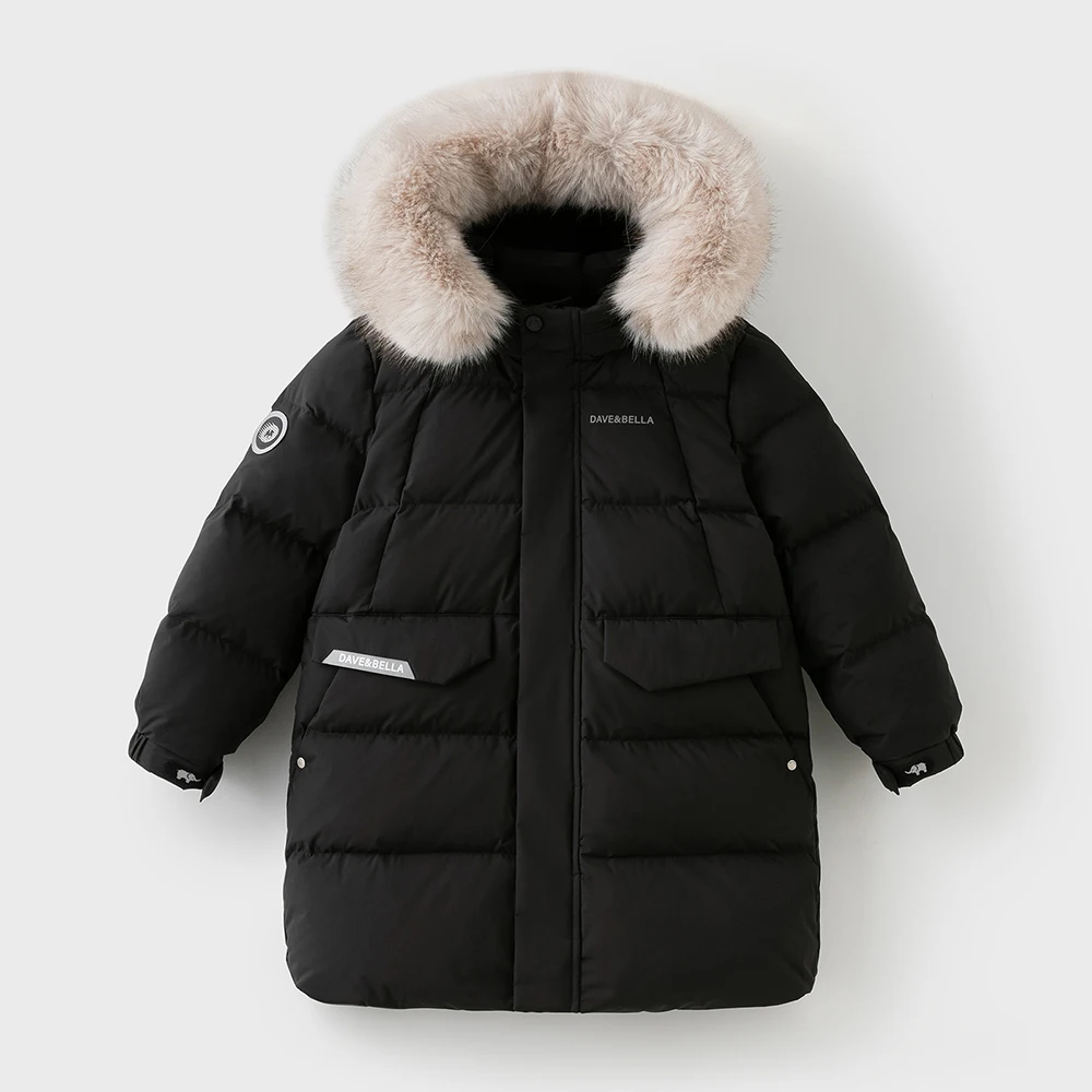 Dave Bella Girls Boys Thicken Down Parka Jacket Children Winter Warm Hooded Down Coats Waterproof Outwear Clothes DK4254239