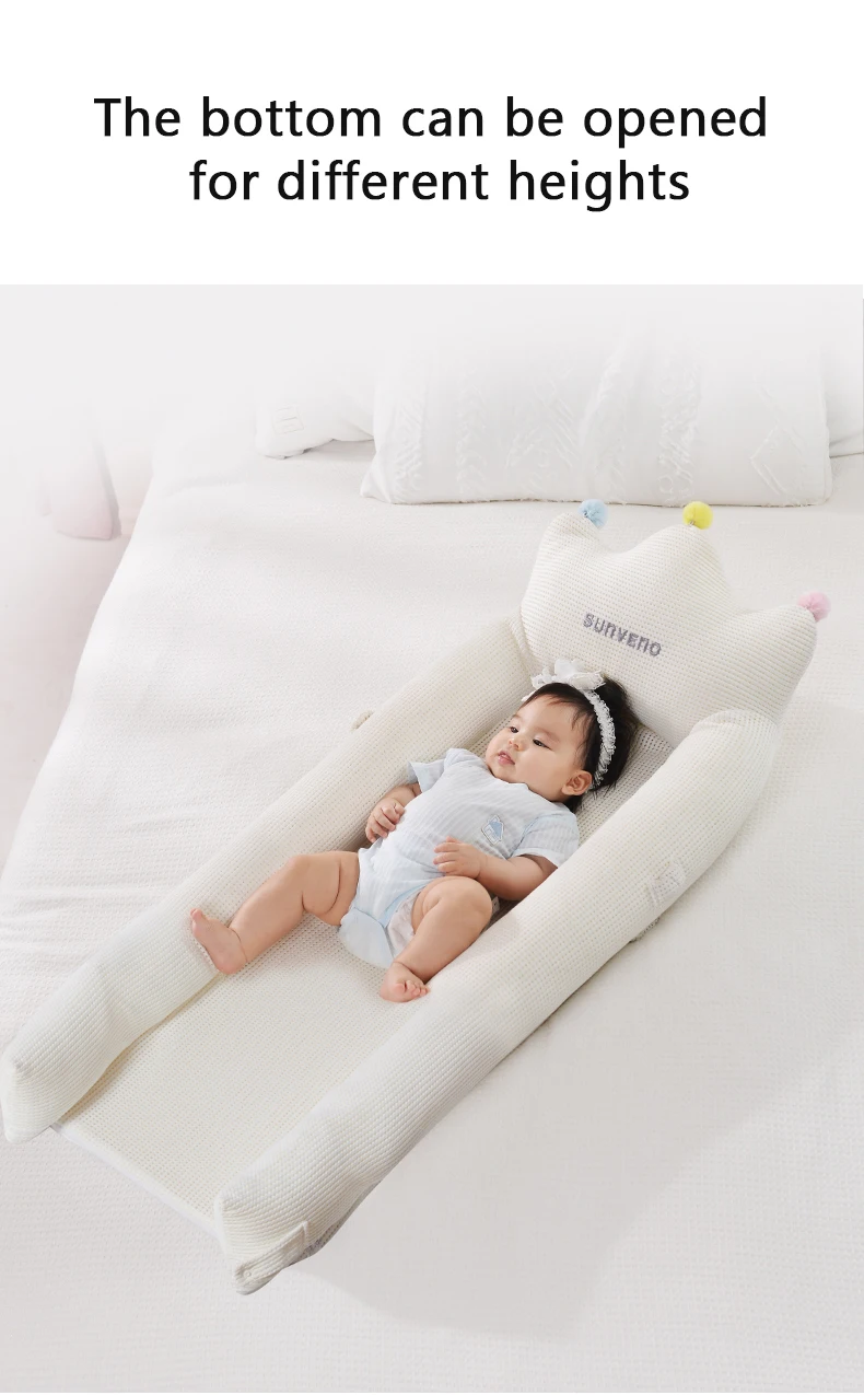 Sunveno Baby Lounger Middle Bed Cot For Newborn Breathable Fabric Expandable Comforter for Infants And Babies