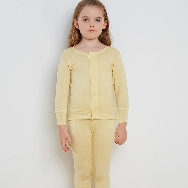 Merino Wool Thermal Kids Underwear Set Baby Girl Boys Winter Thicker 260GSM Soft Clothes