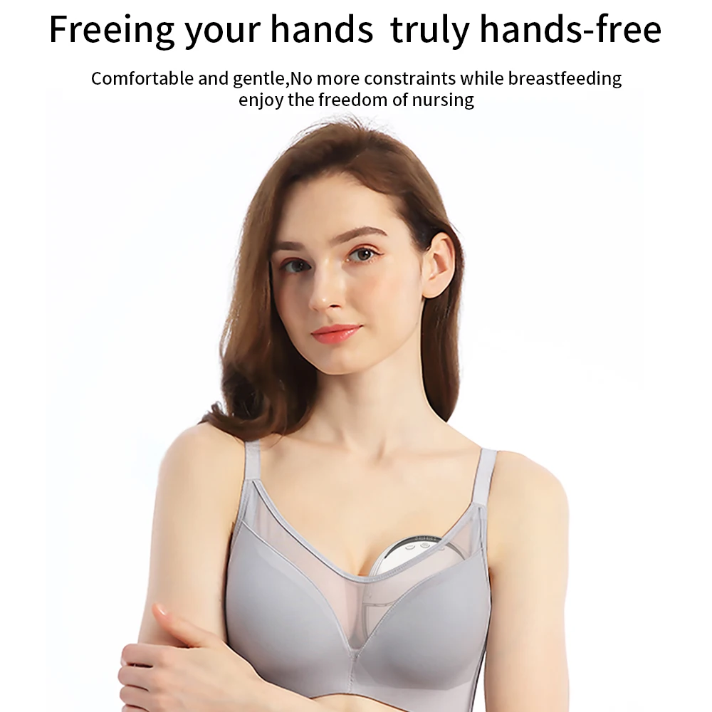 2PCS Hands Free Breast Pump Wearable Electric Breast Pump Lightweight with LED Display 4 Modes & 12 Levels Electric Breast Pump
