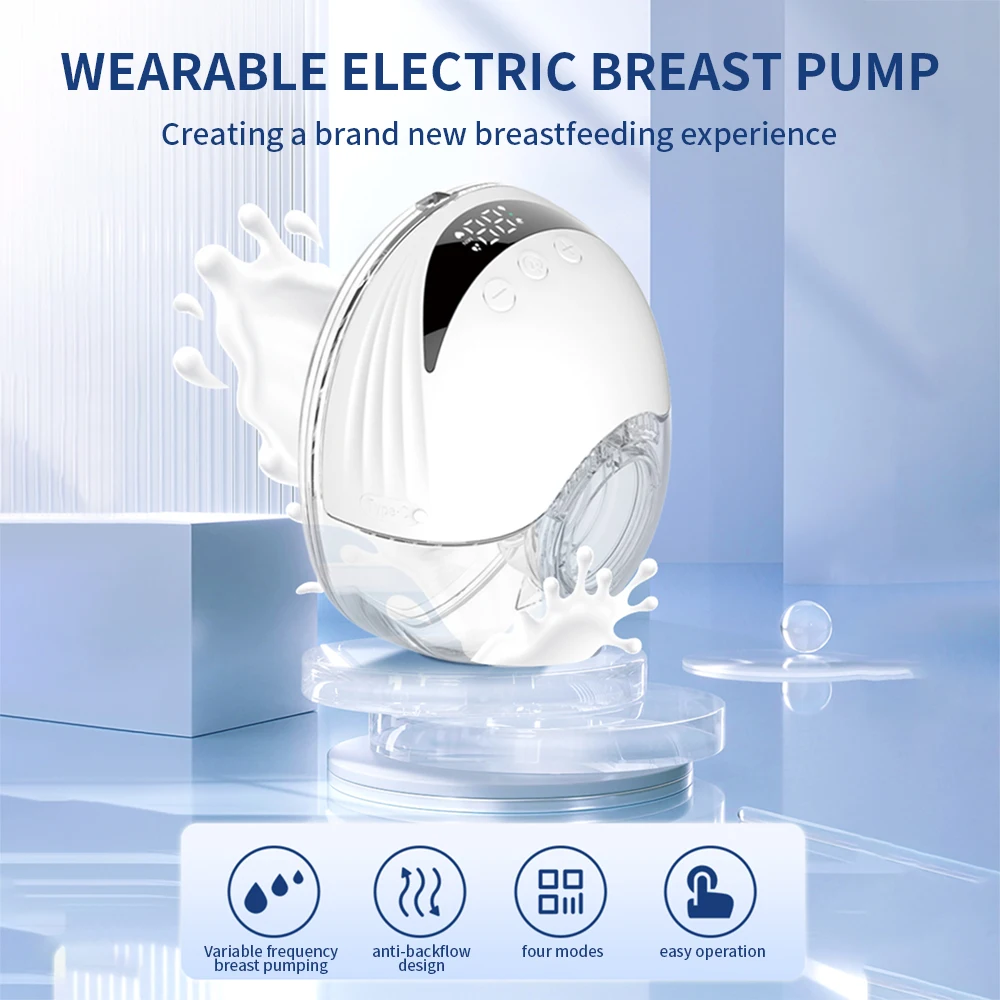 2PCS Hands Free Breast Pump Wearable Electric Breast Pump Lightweight with LED Display 4 Modes & 12 Levels Electric Breast Pump