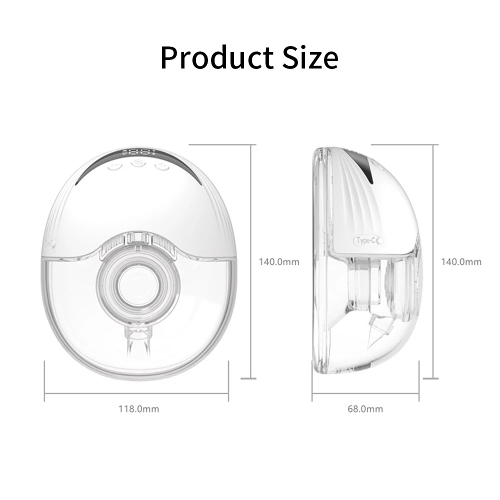 2PCS Hands Free Breast Pump Wearable Electric Breast Pump Lightweight with LED Display 4 Modes & 12 Levels Electric Breast Pump