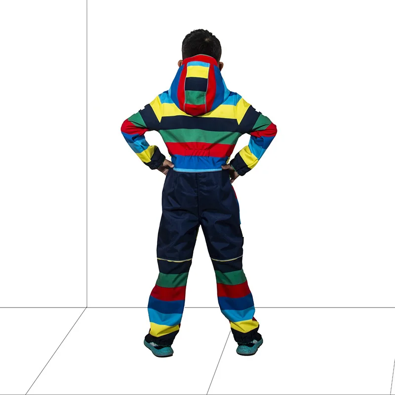 Children's soft shell waterproof jumpsuit for boys and girls one-piece romper to keep warm, waterproof, windproof and velvet