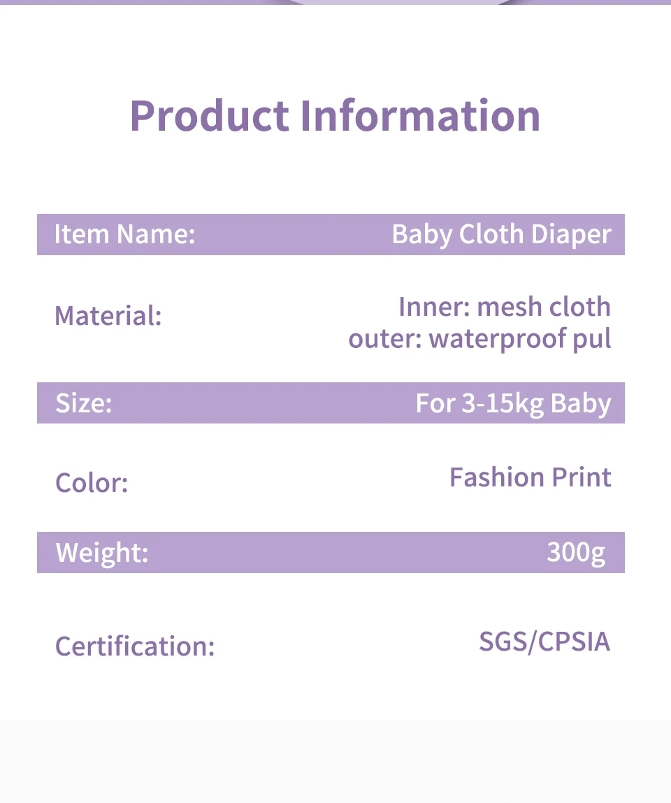 Elinfant New Matching waterproof baby pcoket diapers 8 pcs gray mesh cloth diapers and 8pcs microfiber inserts