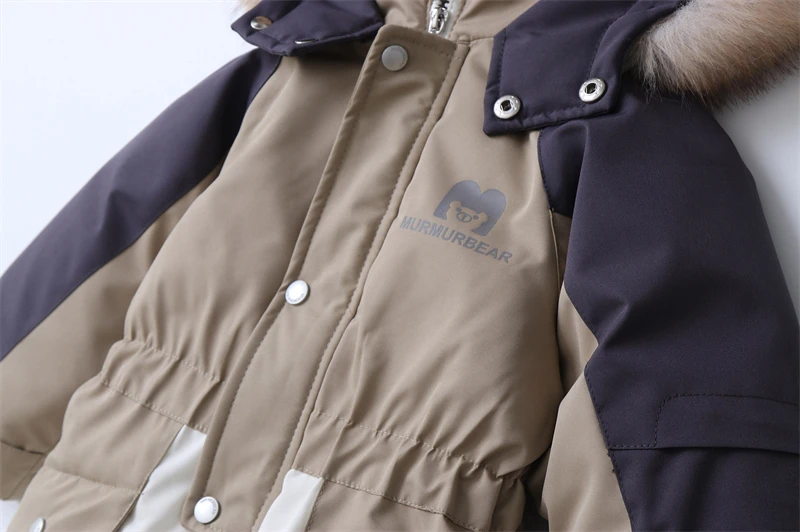 -30 Degree Baby Winter Coat Thicken Baby Jumpsuit Warm Children Jacket Waterproof Kids Ski Suit Hooded Baby Snowsuit 1-5 Years