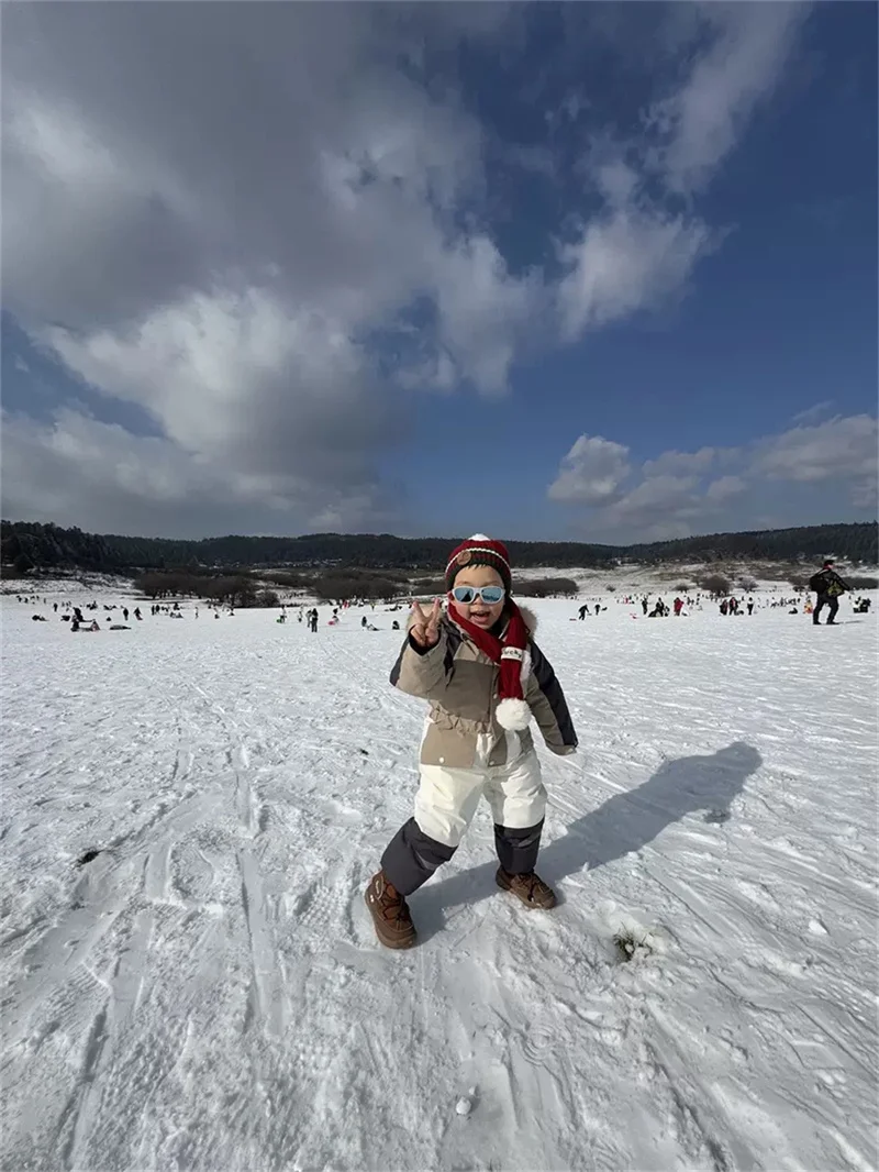 -30 Degree Baby Winter Coat Thicken Baby Jumpsuit Warm Children Jacket Waterproof Kids Ski Suit Hooded Baby Snowsuit 1-5 Years