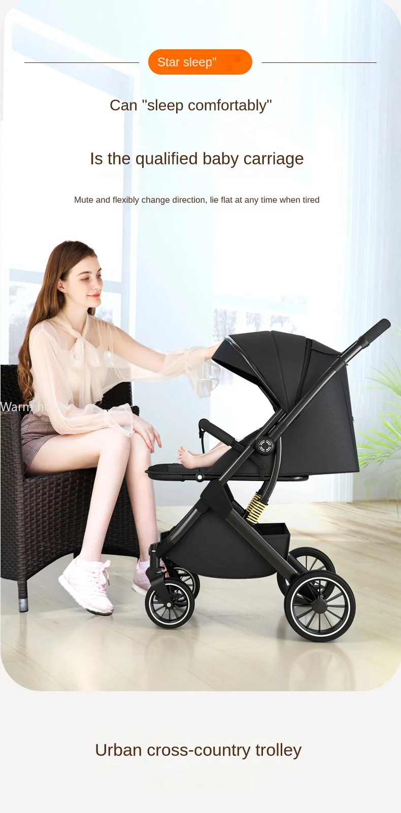 High Landscape Shock absorption Baby Stroller Portable Travel Folding Prams Sit and lie down in both directions Baby carriage