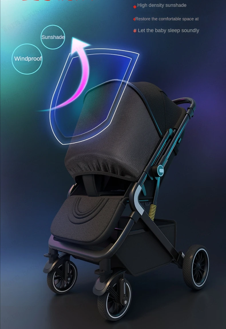 High Landscape Shock absorption Baby Stroller Portable Travel Folding Prams Sit and lie down in both directions Baby carriage