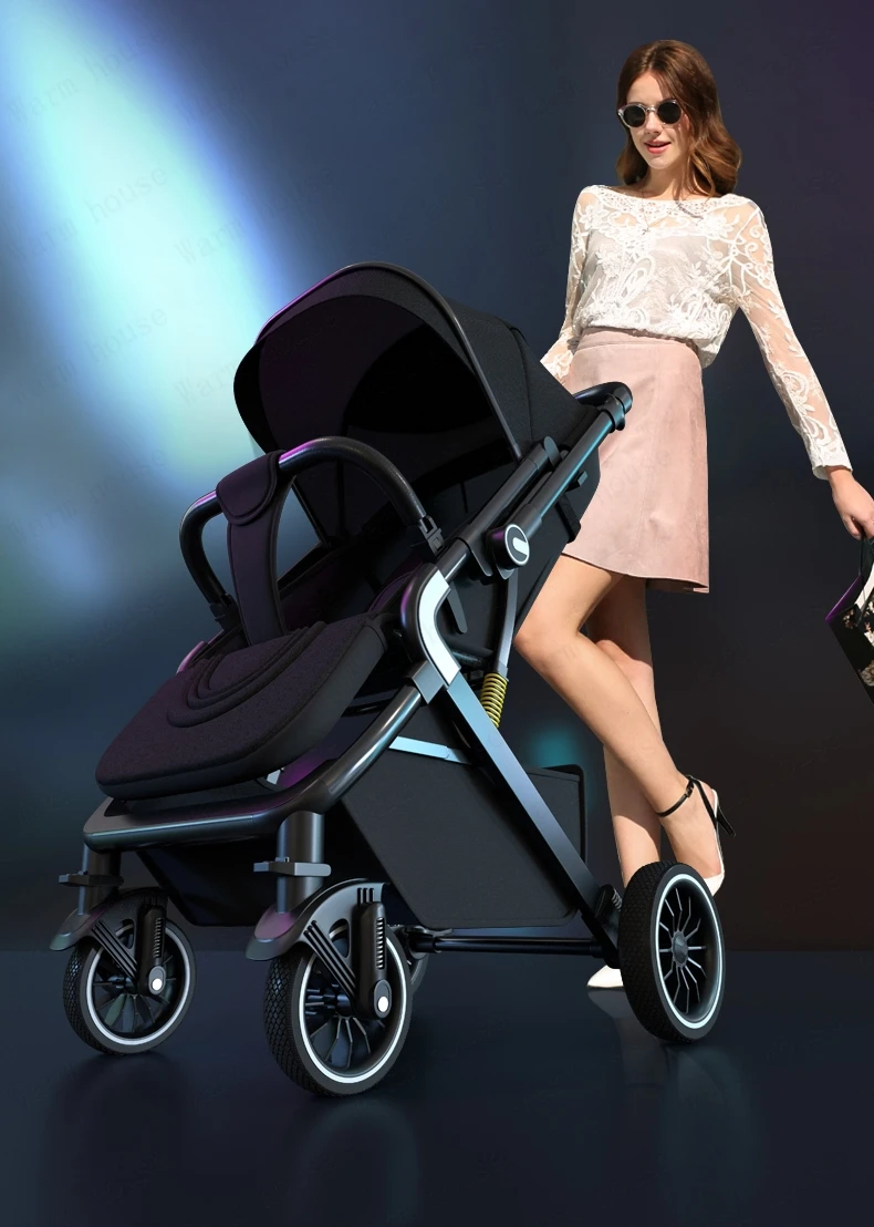 High Landscape Shock absorption Baby Stroller Portable Travel Folding Prams Sit and lie down in both directions Baby carriage