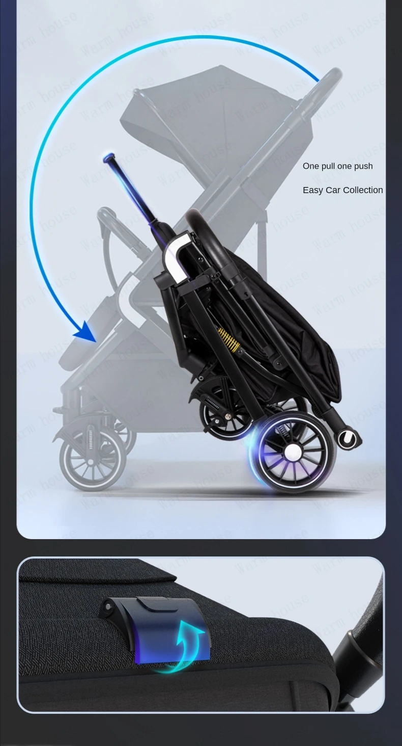 High Landscape Shock absorption Baby Stroller Portable Travel Folding Prams Sit and lie down in both directions Baby carriage