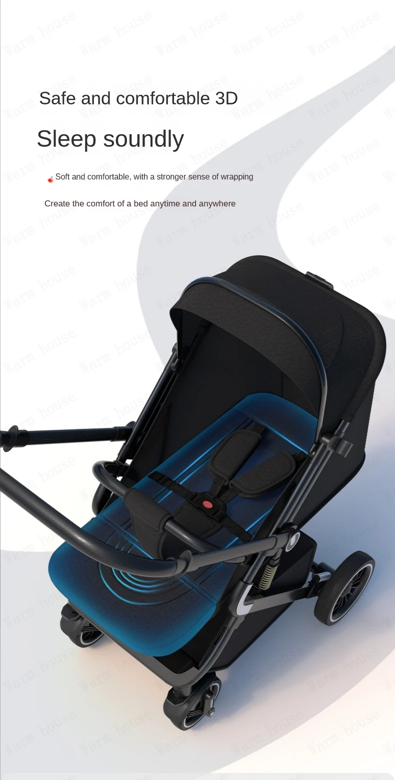 High Landscape Shock absorption Baby Stroller Portable Travel Folding Prams Sit and lie down in both directions Baby carriage