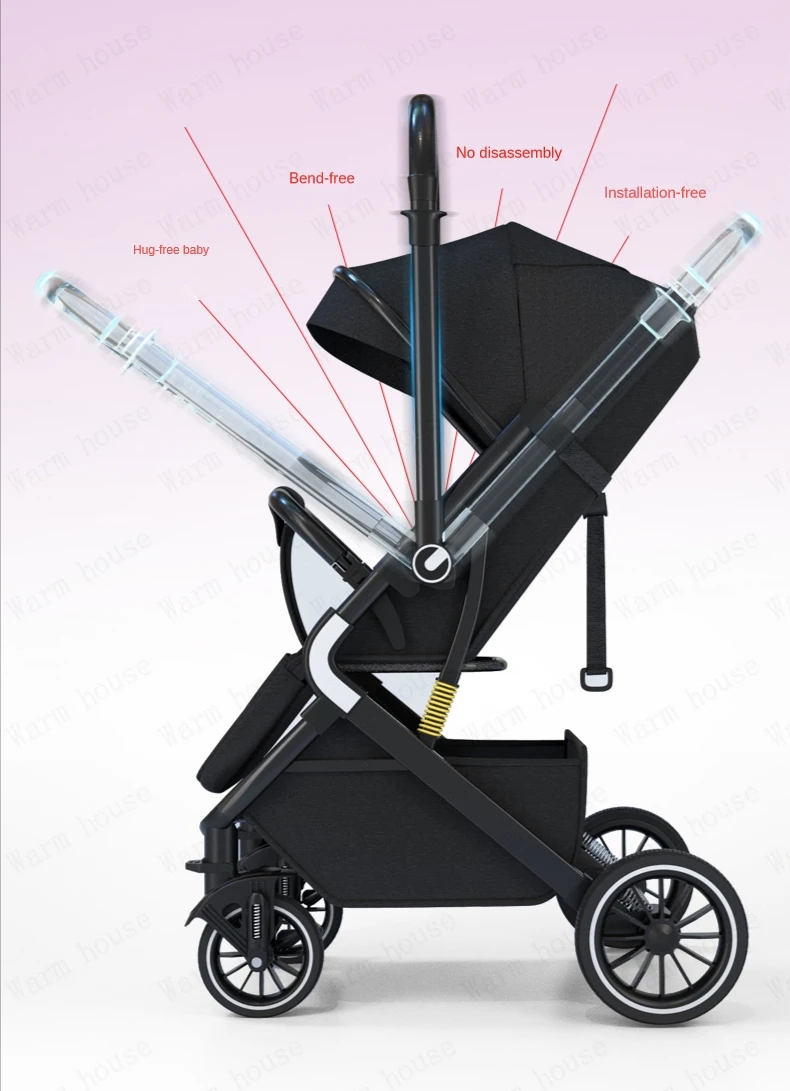 High Landscape Shock absorption Baby Stroller Portable Travel Folding Prams Sit and lie down in both directions Baby carriage