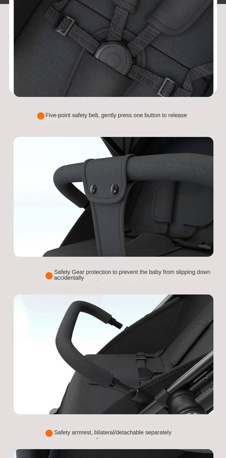 High Landscape Shock absorption Baby Stroller Portable Travel Folding Prams Sit and lie down in both directions Baby carriage