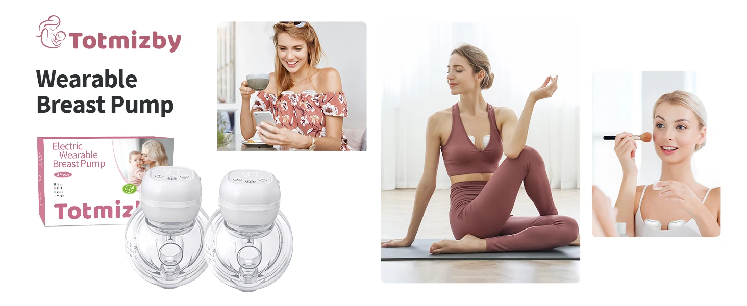 2PCS Electric Breast Pump Hands-Free Breast Pumps 12 Levels, LCD Display, 1200mAh Rechargeable Double Milk Extractor