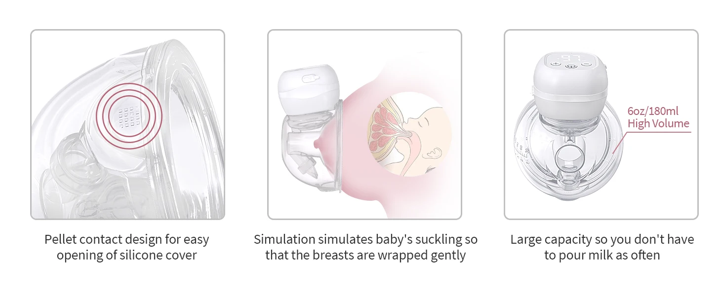 2PCS Electric Breast Pump Hands-Free Breast Pumps 12 Levels, LCD Display, 1200mAh Rechargeable Double Milk Extractor