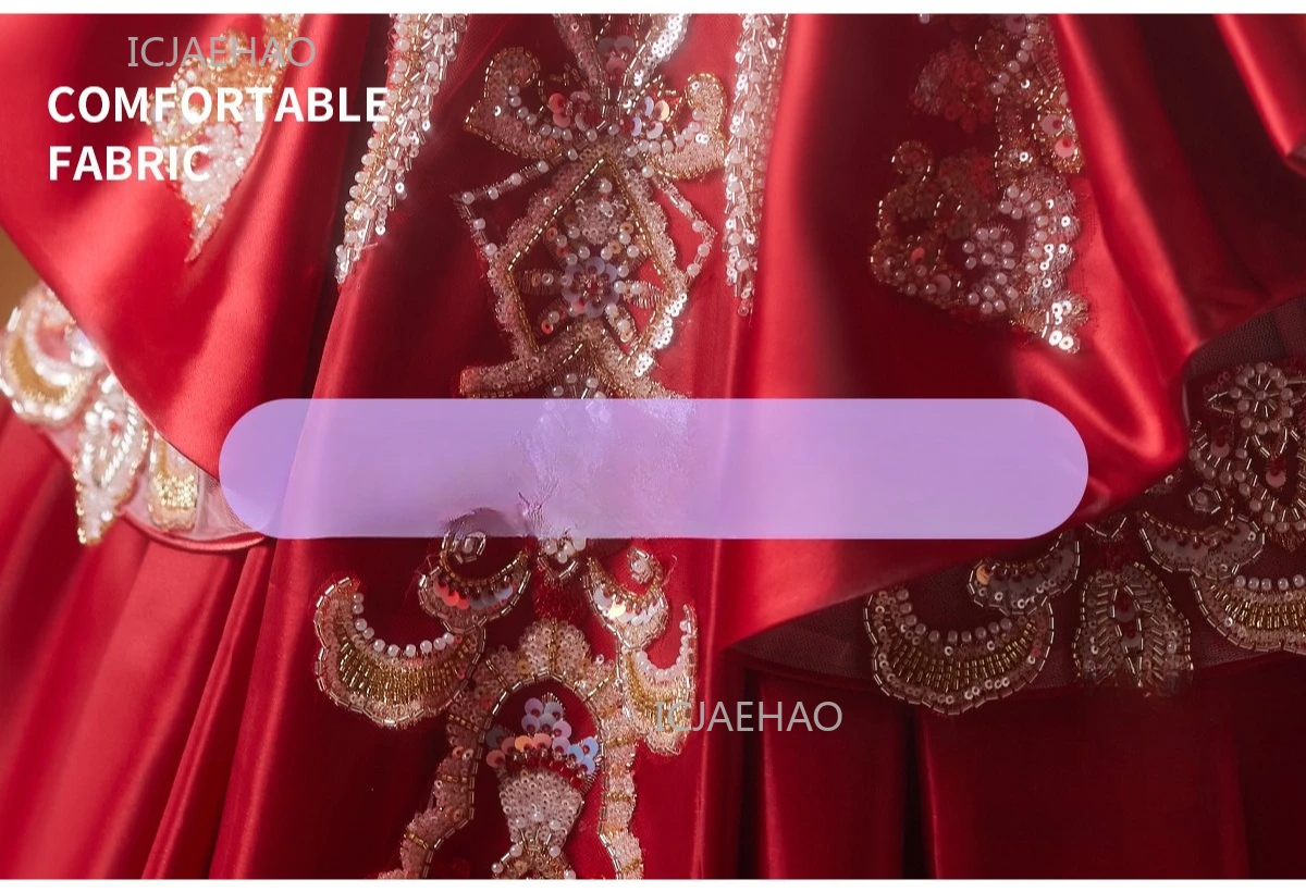 Party Dress Red Children Girls Pageant Host Birthday Wedding Flower Girl Piano Recital Performance Gown Toddler Formal Dresses