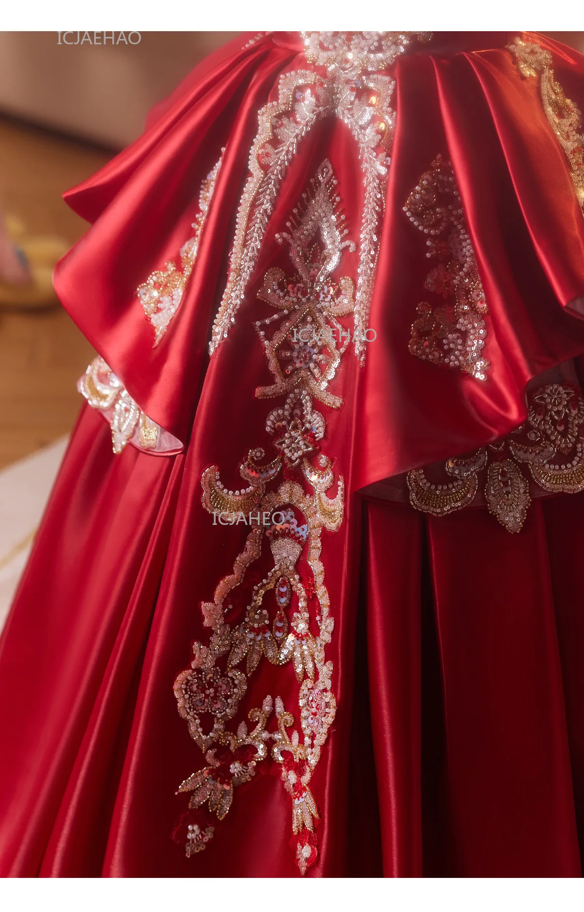 Party Dress Red Children Girls Pageant Host Birthday Wedding Flower Girl Piano Recital Performance Gown Toddler Formal Dresses