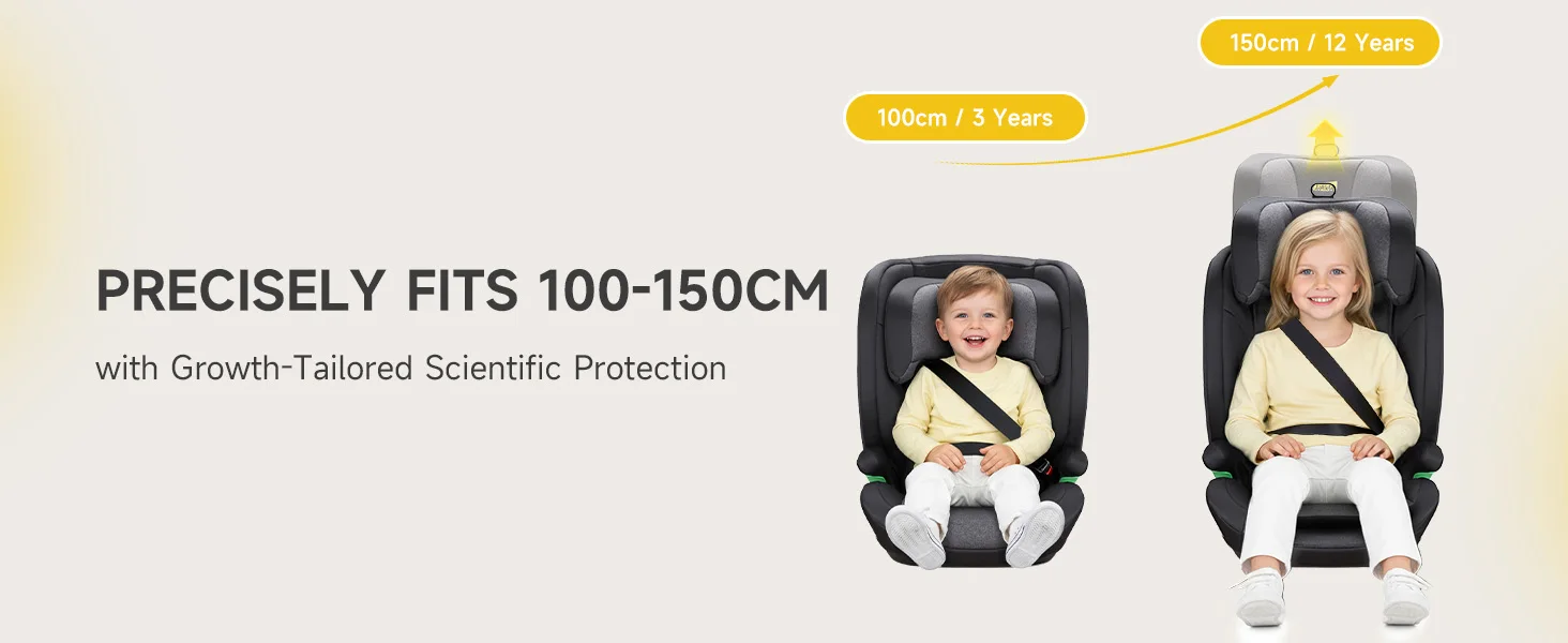 Jovikids LEON All-Round Protection High Back Booster Seat – i-Size, 100-150cm, for Infant & Child