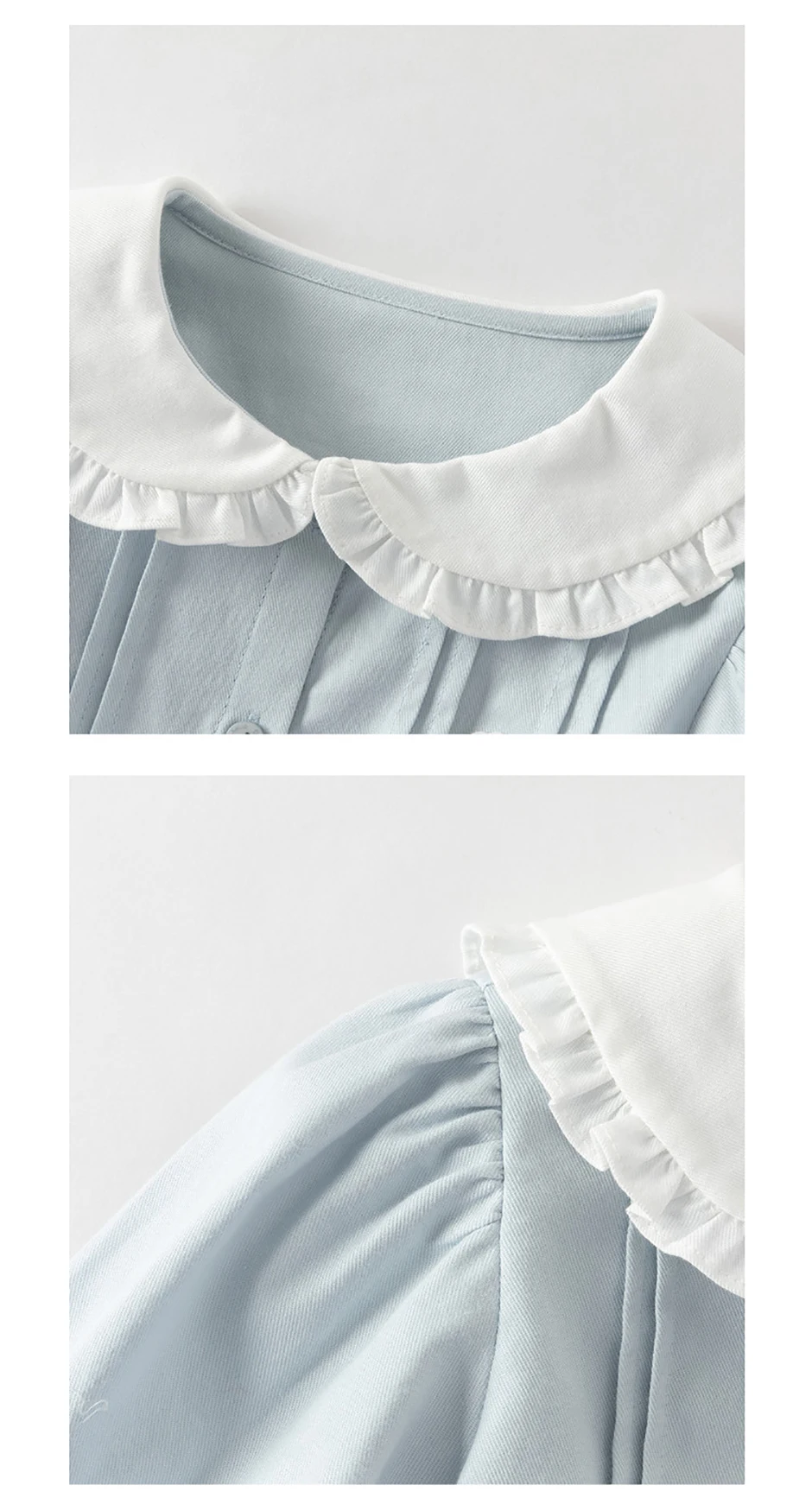 Dave Bella Children Half Skirt Set Autumn Spring Girls Lace Collar Top Pleated Skirt Two Piece Set Kids Casual Clothes DB1260886