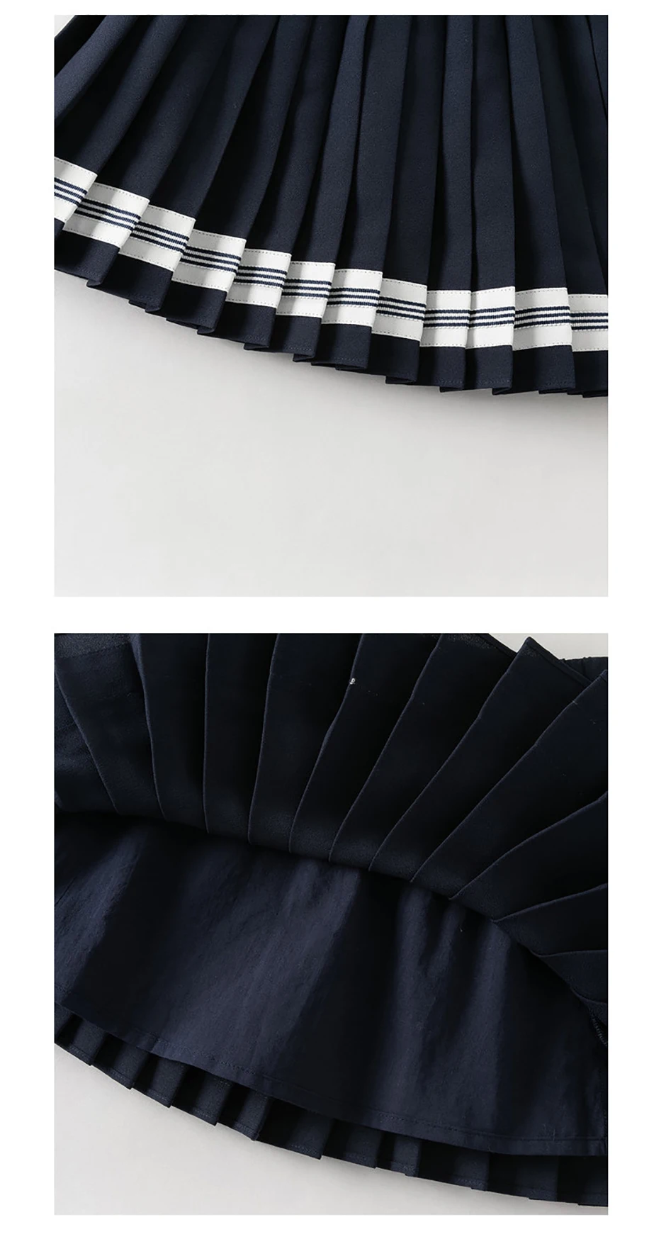 Dave Bella Children Half Skirt Set Autumn Spring Girls Lace Collar Top Pleated Skirt Two Piece Set Kids Casual Clothes DB1260886