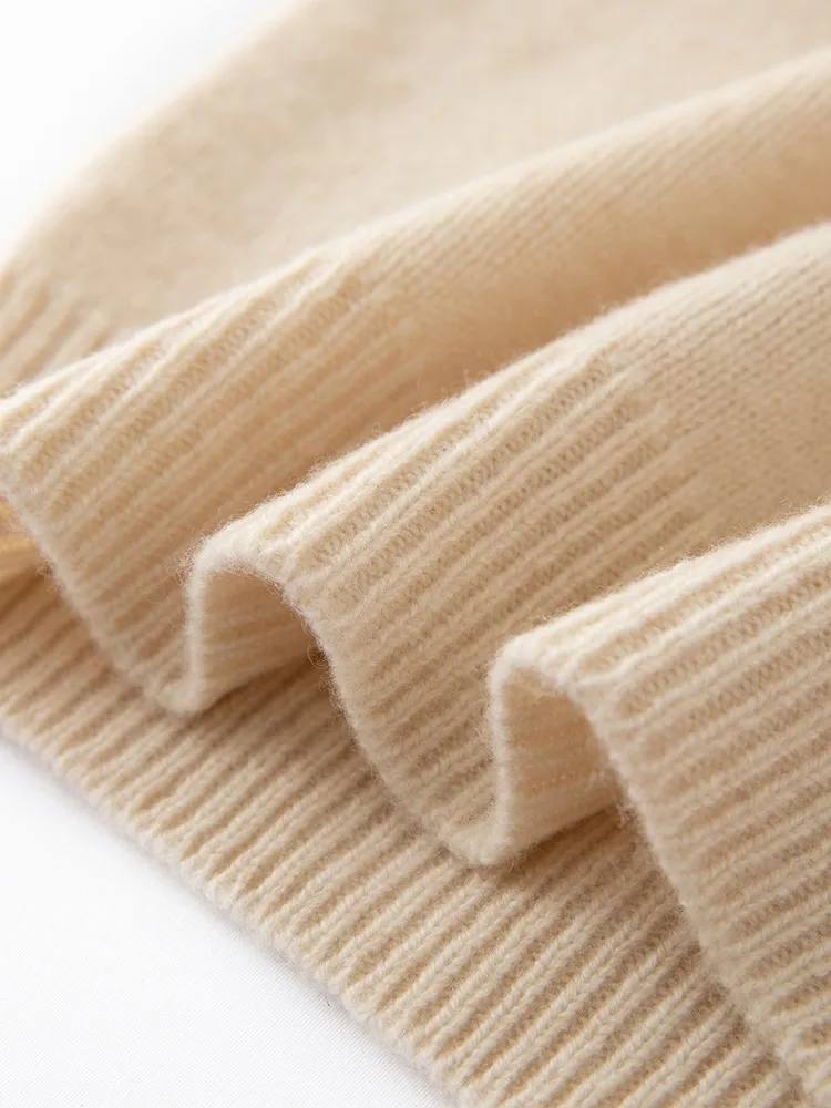Children's Wool Sweater Pullover Autumn Winter Girls Boys Basic Mock Neck 100% Merino Wool Knitwear Kids Cashmere Thick Clothing