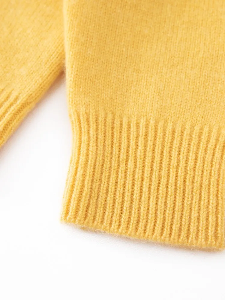 Children's Wool Sweater Pullover Autumn Winter Girls Boys Basic Mock Neck 100% Merino Wool Knitwear Kids Cashmere Thick Clothing